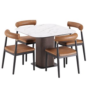 Naomi Chair and Glide Table 3D model
