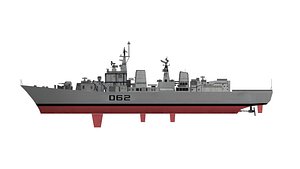 INS Mumbai Class Destroyer Indian Navy - Low Polygon
