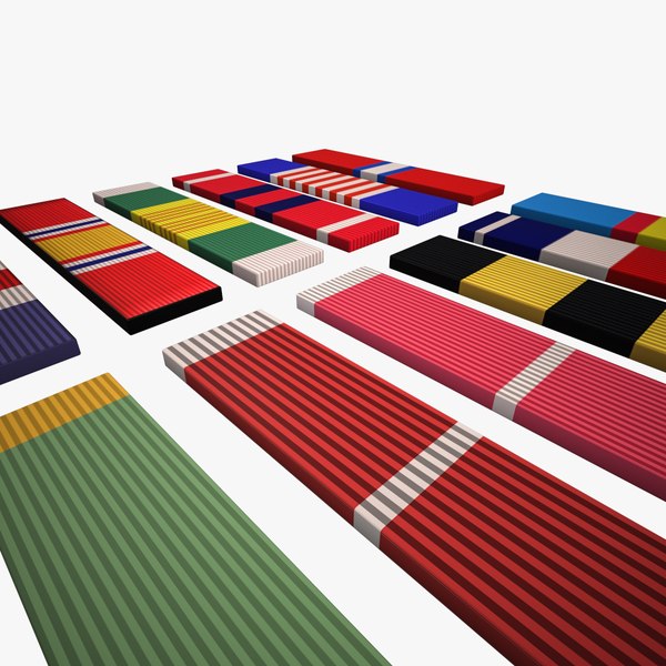 14 military ribbons - 3D model - TurboSquid 1190811