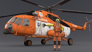 Pilots and helicopters 3D model