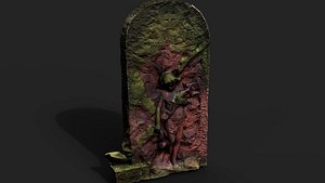 3D tombstone mossy gravestone cemetery PBR photogrammetry
