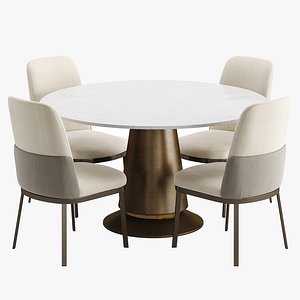 Table Chair Genoa Biaco Enero Brushed 3D model