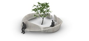 Parametric Tree Bench Seat 3D model