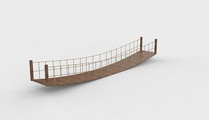 wooden rope bridge 3D model 3D model