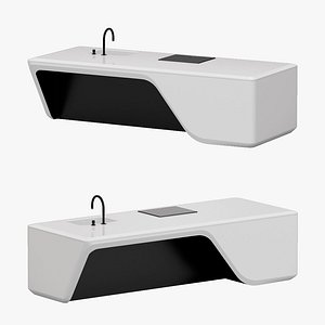 BOFFI COVE KITCHEN  - island 3D