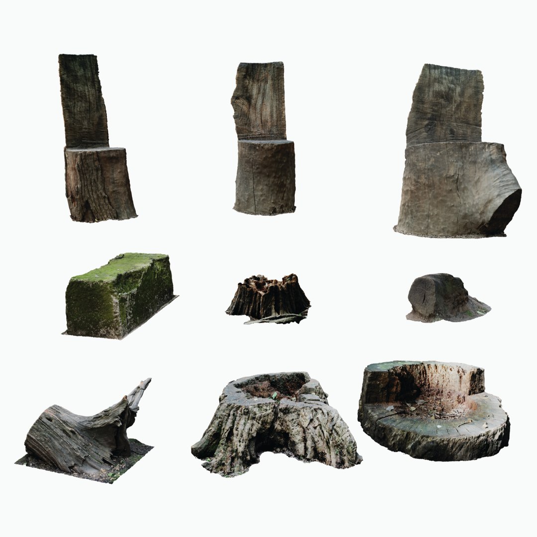 Urban Nature Collection Tree Trunks Model - TurboSquid 1804345