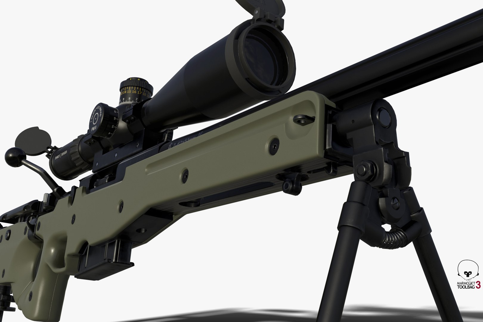 3d sniper rifle l96a1 model