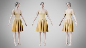 Dress 09 Caramel 3D model