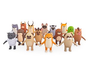 3D Cartoon Animals Model Pack 3