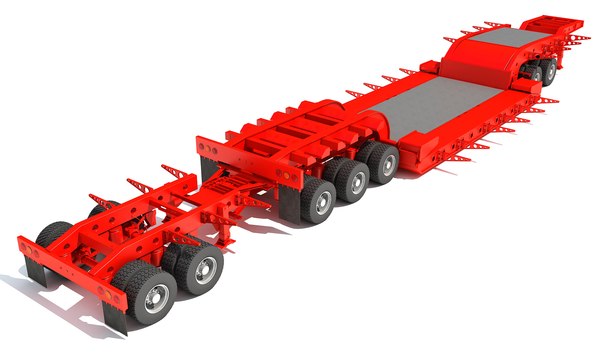 3D heavy haul lowboy trailer model