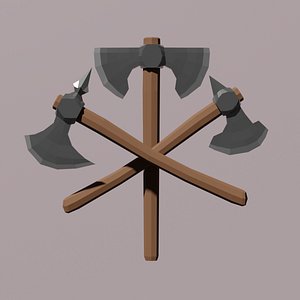 Pack of 13 LowPoly Axes 3D model