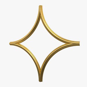 Plaster Decorative Bow DS454 3D model