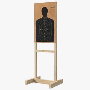 Target Shooting with Silhouette Man 3D model