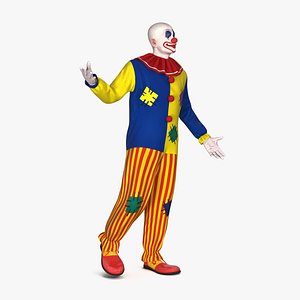 bald clown standing pose 3D model