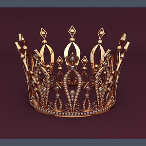 3D golden crown model