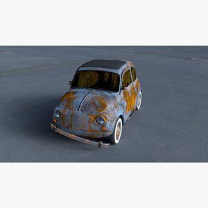 3d rusty 1957 fiat 500