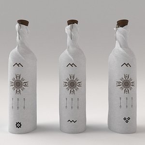 bottle paper interior obj