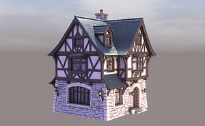 3D Medieval house for dioramas and antique scenes model