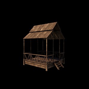 Wooden Terrace 3D model 3D model