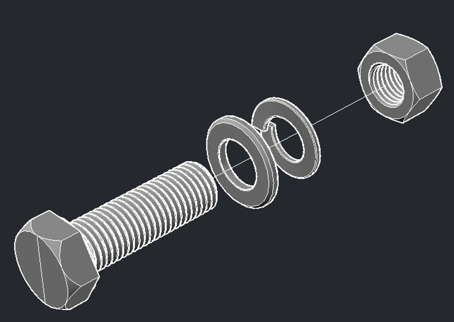 Bolt Washers Nut Dwg