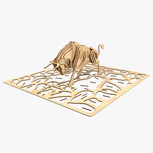 bull laser cut animation 3D
