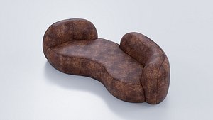 3D Leather Sofa model