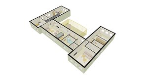 3D Four bedrooms home design