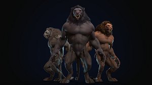 humanoid lion 3D model