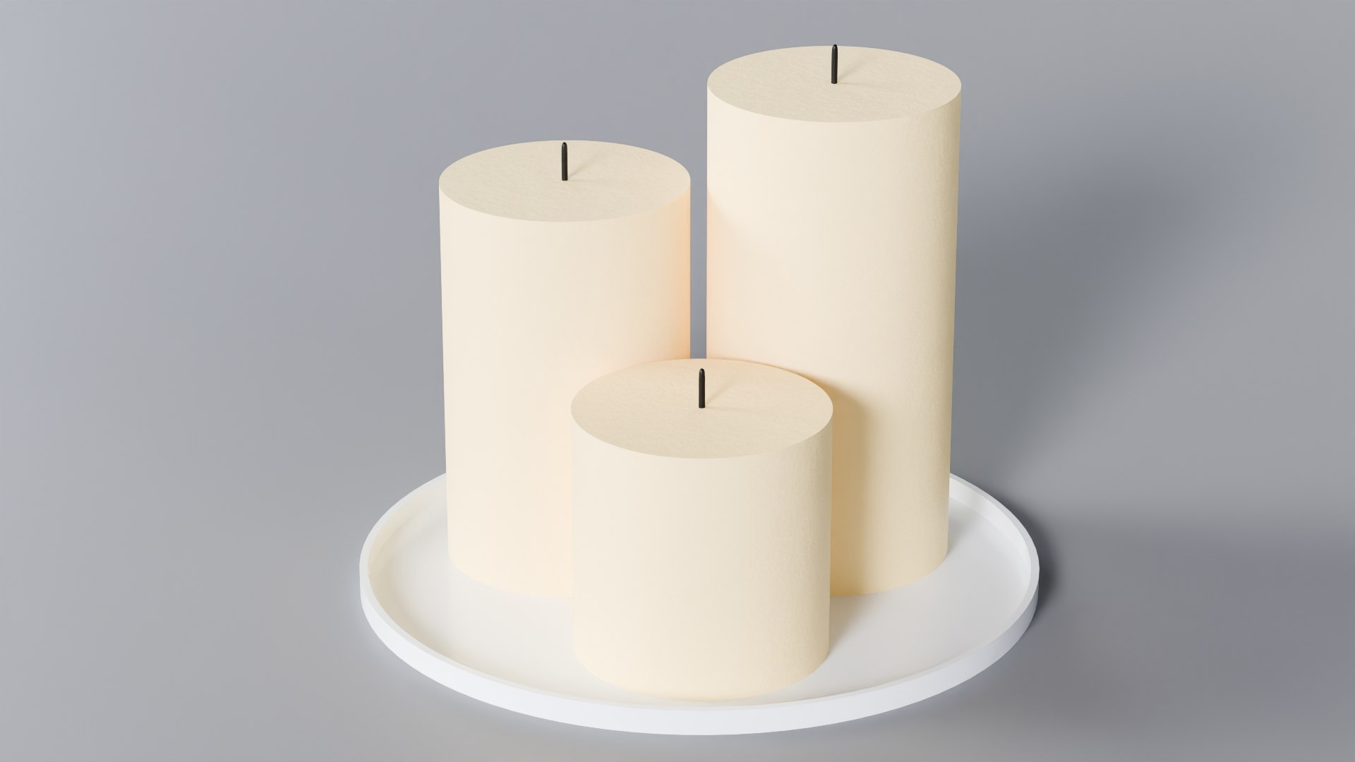 3D 3 Cream Yellow Round Candles 3D Model True Renders UV 4K PBR Textures model https://p.turbosquid.com/ts-thumb/tx/HRT9Zw/vK/round_candles.003/jpg/1773108453/1920x1080/fit_q87/00e38540c0e4e0913130eb6c97362be065a91790/round_candles.003.jpg