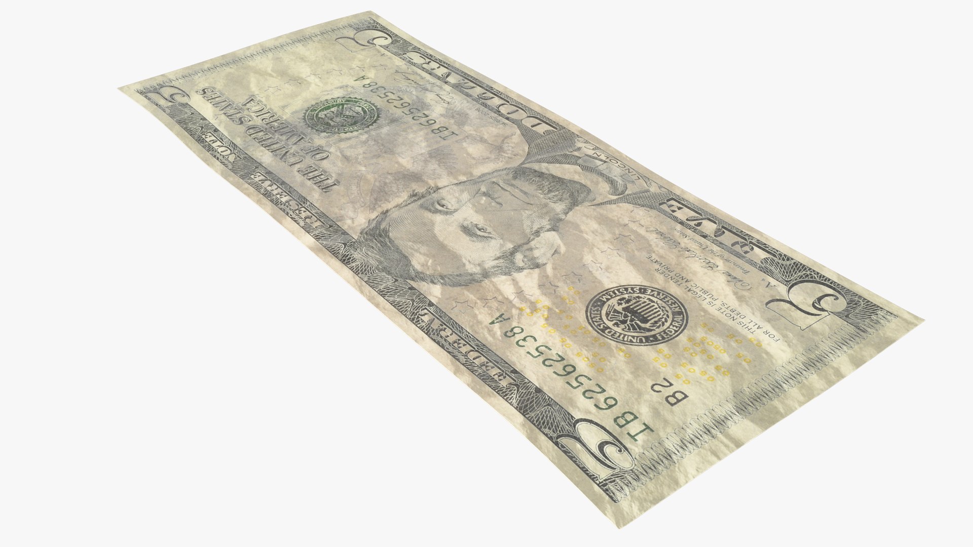 Dollar Bill Crumpled Model - TurboSquid 1593956