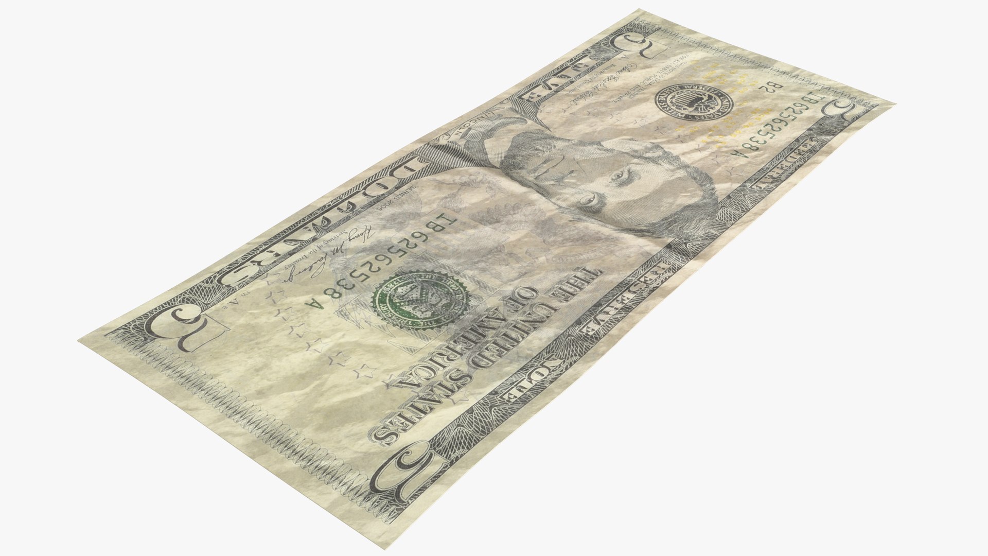 Dollar Bill Crumpled Model - TurboSquid 1593956