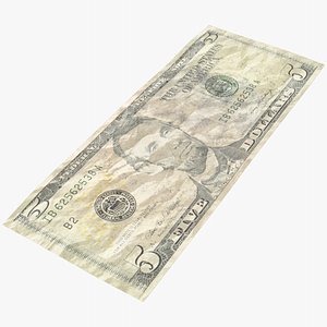 Five Dollar Bill Crumpled