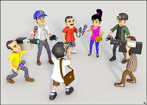 3D model reporter cartoon toon