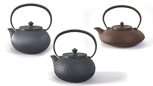 Traditional cast-iron Japanese teapots collecttion