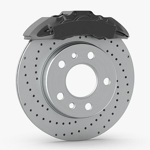 3D model Ventilated Performance Rotor Black Caliper