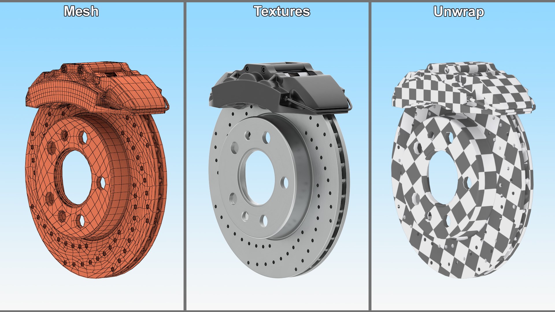 3D Model Ventilated Performance Rotor Black Caliper - TurboSquid 2389962