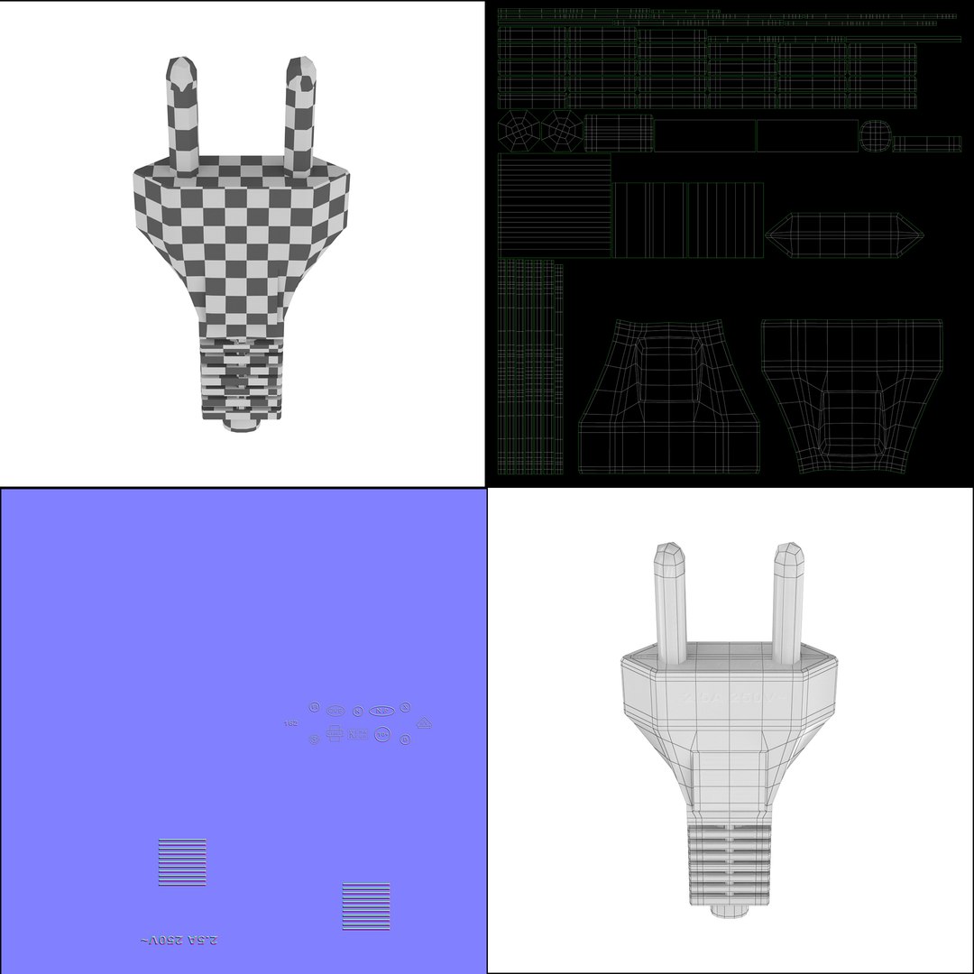 Power plug 3D - TurboSquid 1342385