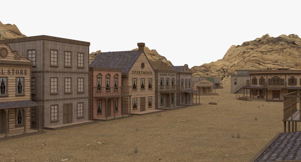 Western village model - TurboSquid 1401788