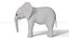 Fur Baby Elephant NO Rigged in Blender
