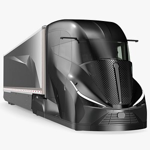 3D Futuristic Modern Truck Black model