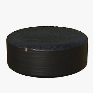 Black Realistic Leather Sofa 3D