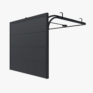 3D Black Sectional Garage Door model