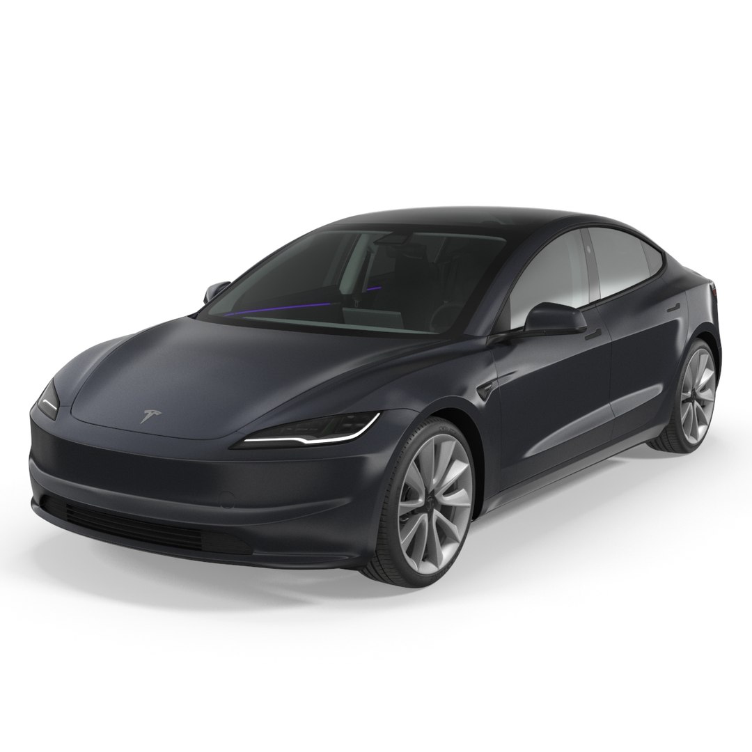 Tesla Model 3 2024 Electric Chassis with Detailed Suspension
