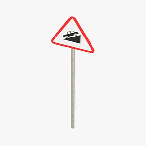 Steep Down Sharp Road Sign