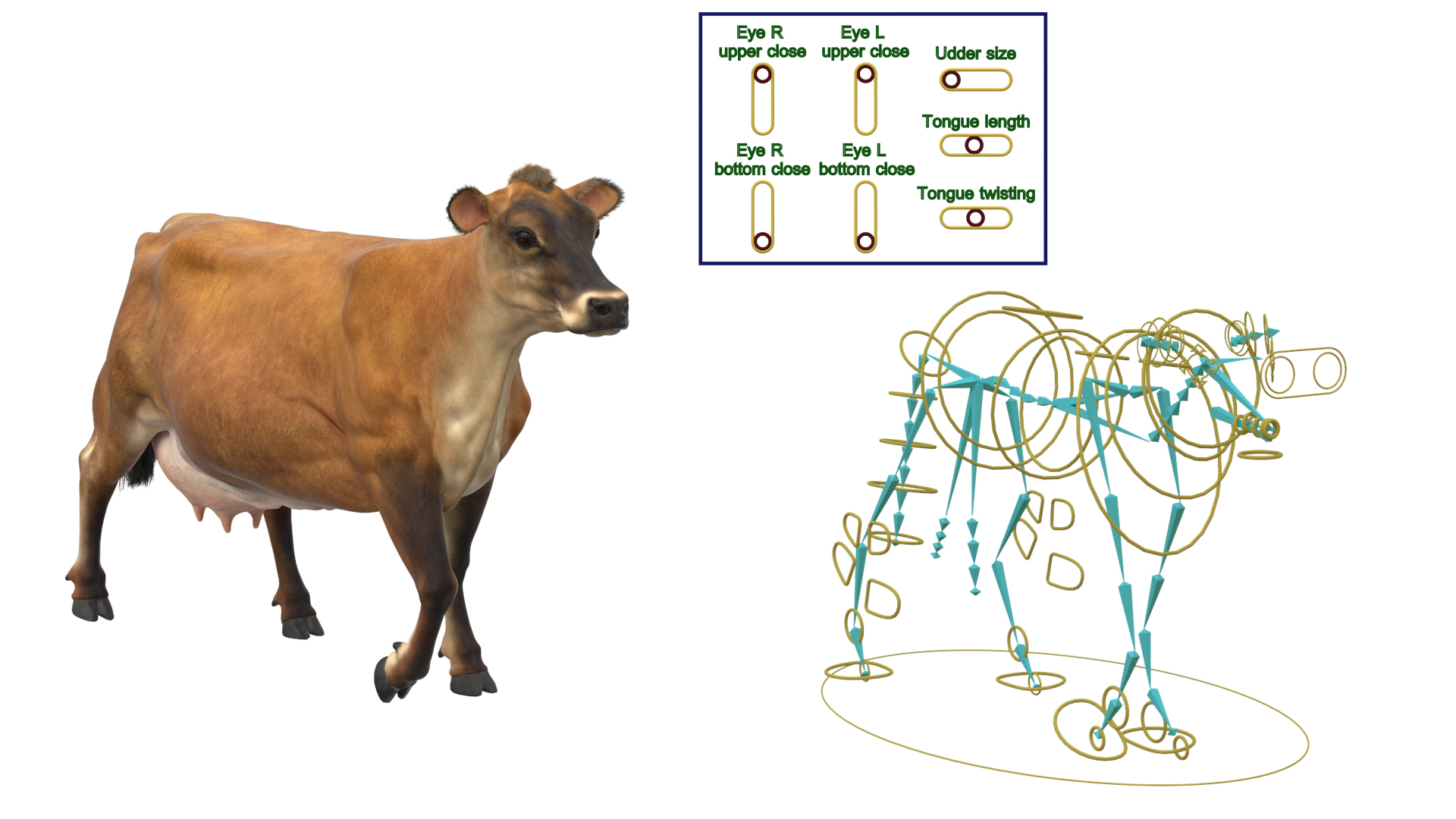 Jersey Dairy Cow Fur Rigged 3D - TurboSquid 2310063