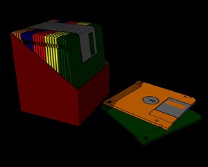 3d floppy box model