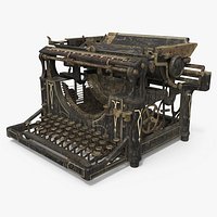Rusty Vintage Typewriter with Worn Keys and Dusty Frame