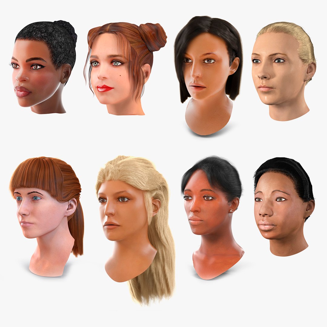 Female Heads Collection 5 3D model preview