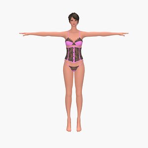 3D model girl cartoon