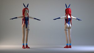 3D woman female girl character face human fantasy bunny